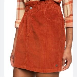 NWT Roxy Rust Corduroy Mini Skirt Size XS